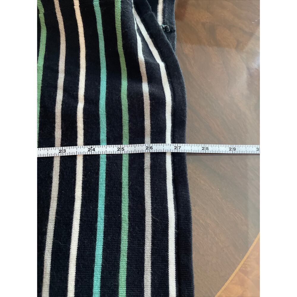 Skye's The Limit Hi-Low Hem Stripe Sweater - Aqua/Black/Cream - Sz XL - Picture 10 of 12
